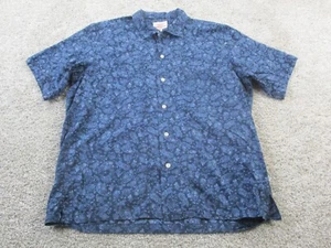 Battenwear Shirt Mens Large Blue Paisley Button Down Short Sleeve Made In USA - Picture 1 of 8