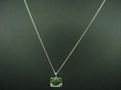 835 Argento Collana Pendente Con Pietra di Vetro Ricoperto / Vero Argento/42 - Immagine 1 di 4