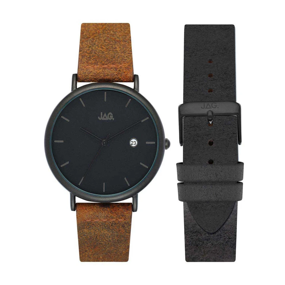 Ryan Black Dial IP Black 43mm Brown Strap - J2151 - image 1 of 1