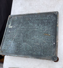 1932 Cook County Bronze Salvaged Commemorative Plaque For Restoration