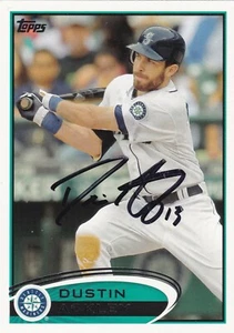 DUSTIN ACKLEY SEATTLE MARINERS SIGNED 2012 TOPPS BASEBALL CARD NEW YORK YANKEES - Picture 1 of 1