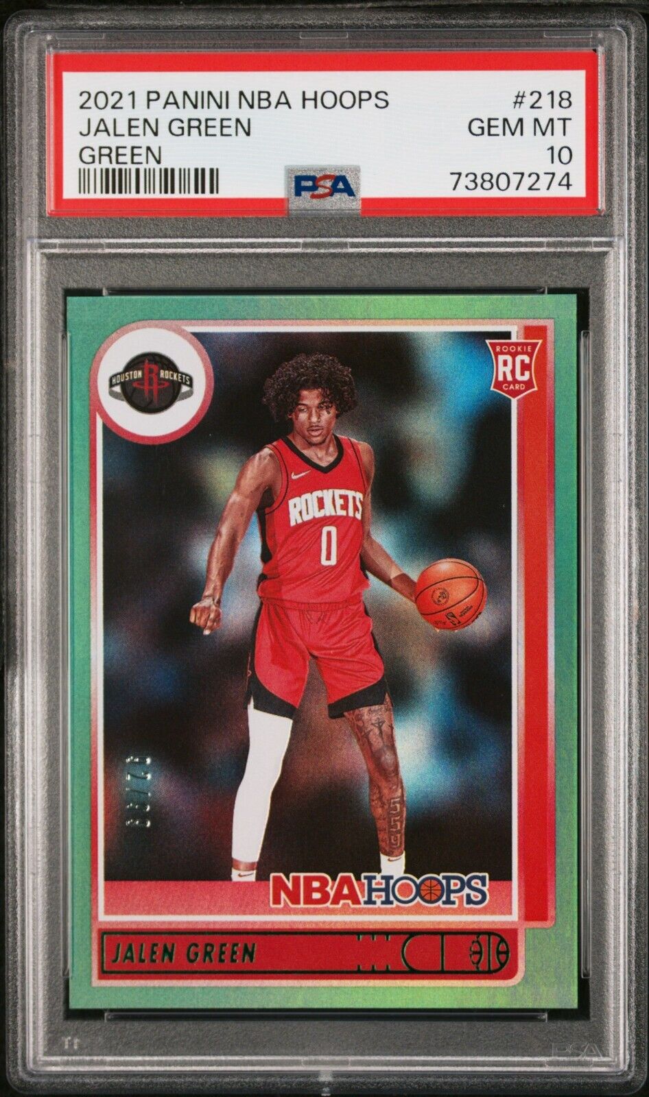 2021 Panini NBA Hoops 218 Jalen Green Green Rookie /99 PSA 10