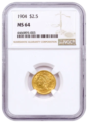 1904 Liberty Head $2.5 Gold Quarter Eagle NGC MS64 Cover