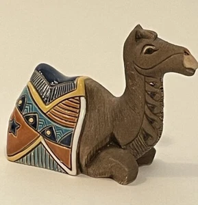 Artesania Rinconada Dromedary Kneeling Camel 2 Hump Figure 337 Art Pottery 4.5" - Picture 1 of 14