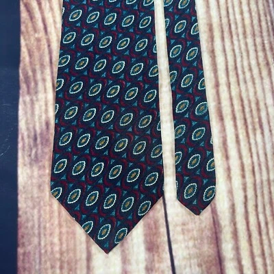 Corbata Karl Lagerfeld negra roja verde azulado seda abstracta 56 en corbata Costa Rica vintage Foto 1 de 4