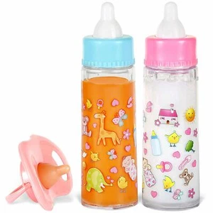 Baby Doll Bottles Pacifier 3-Piece Set Disappearing Magic 1 Milk 1 Juice Toys - Picture 1 of 11