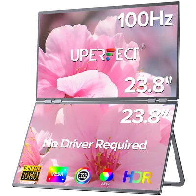 UPERFECT 100Hz Laptop Screen Extender 23.8" Portable Dual Monitor FHD100%sRGB - Image 1 of 4