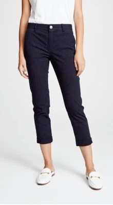 Current Elliott Size 25 The Confidant Navy Pinstripe Crop Trousers New With Tags - Image 1 of 4