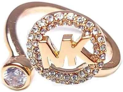 Anillo Michael Kors Oro MK Logo Cristal Mujer Ajustable Talla 5,6,7,8,9,10 $100 Foto 1 de 2