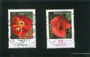 Bund, BRD, Blumen, Mi.-Nr 2471 + 2472 mit Zählnummer, Orts-/Tagesstempel, Gummi - Imagen 1 de 2