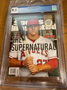 August 27, 2012 Mike Trout Angels RC First Sports Illustrated NO LABEL CGC 9.2 - Picture 1 of 4