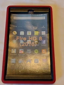 Kindle Fire HD 8" Case 2016/ Red and Black NEW - Picture 1 of 5