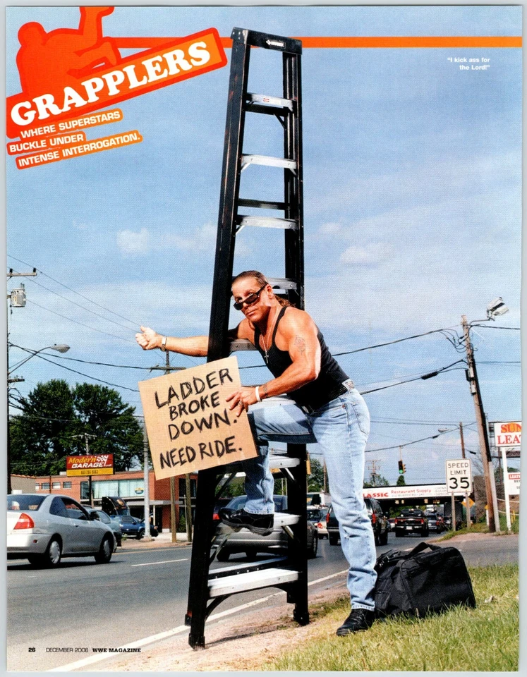 Página de fotos de revista Shawn Michaels Ladder WWE WRESTLING 8" X 10,5" WWF M131 Foto 1 de 1