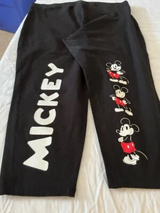 Mickey Mouse Black Joggers Large NEW Women 20” inseam - Picture 1 of 7