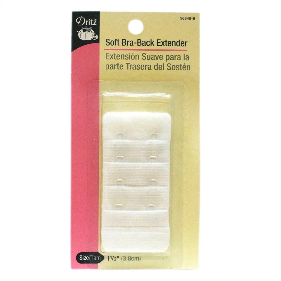 Dritz 56648 Bra Back Extender 1-1/2" Wide-white 2 Hooks