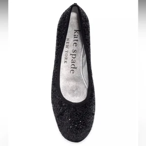 Kate Spade New York size 5 b 5b black glitter ballet shoes Honey Glitter Flats - Picture 1 of 6