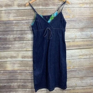 Vintage 90s Tommy Jeans Spaghetti Strap Denim Dress Size Medium - Picture 1 of 8