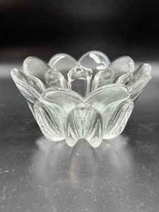 Blenko Art Glass Bowl Clear 5” MCM Vintage Flower - Picture 1 of 5