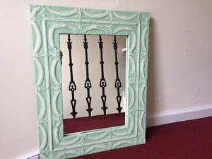 Unique Antique Tin Surround Framed Mirror From USA - Picture 1 of 4