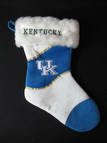 Plushland University of Kentucky Wildcats UK Stocking Faux Fur Blue Hanging Cover