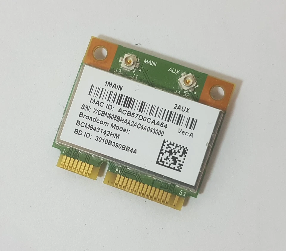 Wlan Bluetooth Card Mini PCIe Broadcom BCM943142HM aus Acer Aspire E5-571 - Image 1 of 1