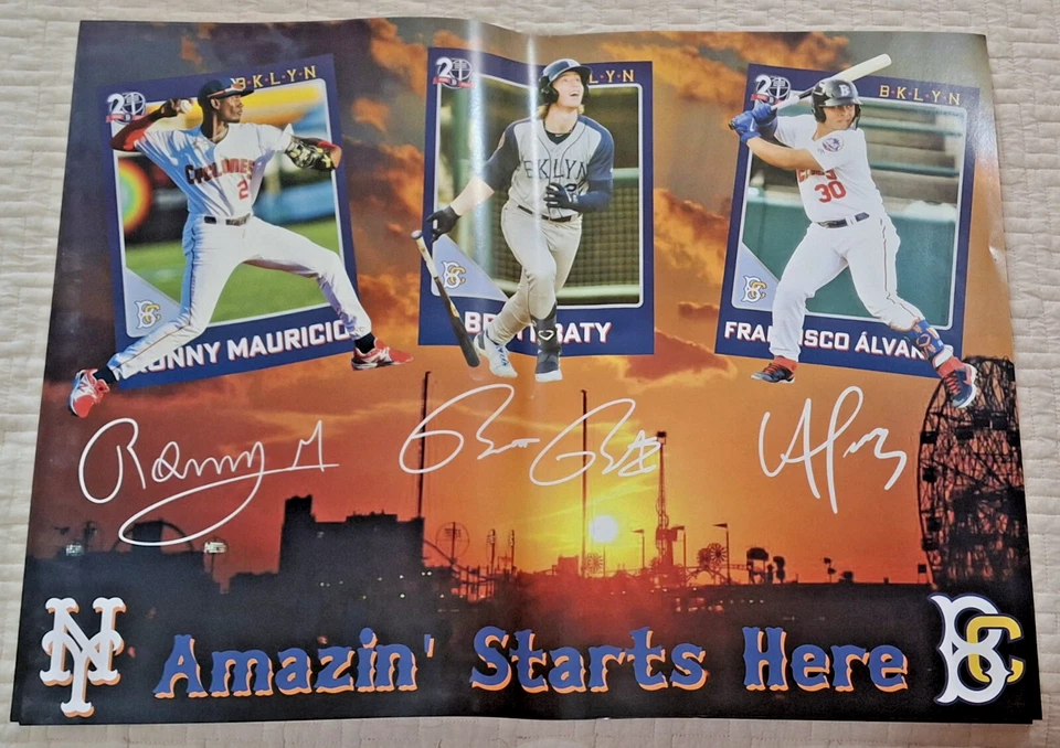2021 BROOKLYN CYCLONES MAURICIO BATY ALVAREZ 24 x 18 POSTER NEW YORK METS MiLB - Image 1 of 1