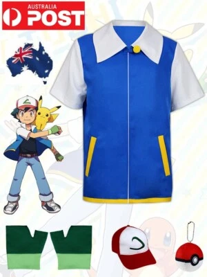 Halloween Pokemon Ash Ketchum Kids Fancy Dress Costume Ball Outfit Cosplay Party - image 1 of 4