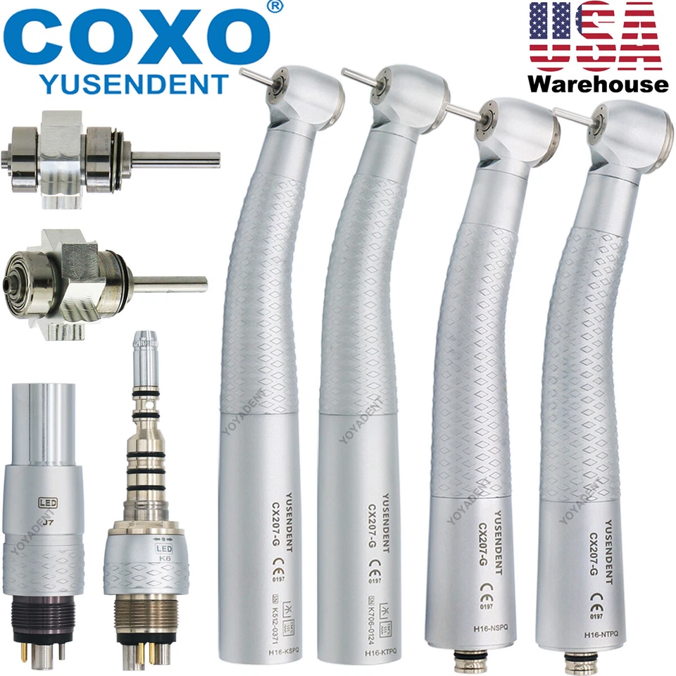 COXO Dental Handpiece Fiber Optic High Speed Turbine LED Coupler Fit KAVO NSK - Image 1 of 4