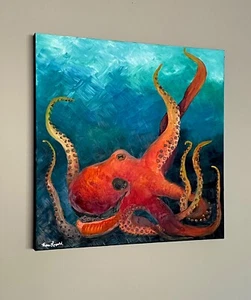 Octopus Oil Painting - 24x24 - Picture 1 of 3