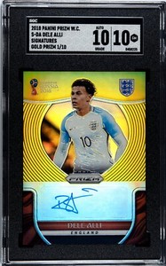 2018 Dele Alli Panini Prizm World Cup Gold England Autographed 1/10 SGC 10/10