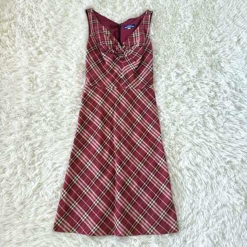 Abito Burberry Blue Label Nova in cotone rosa a quadri taglia 36