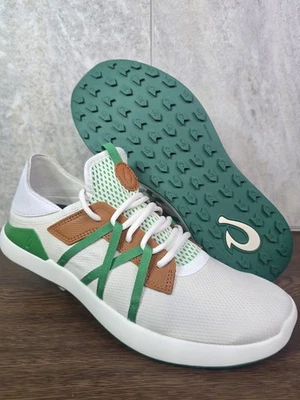 OluKai Manele Men's Spikeless Golf Shoes Size 11 White-Bamboo New - Image 1 of 4