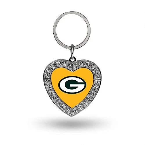 Rico Green Bay Packers Bling Rhinestone Heart Keychain