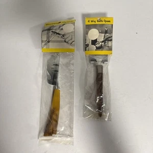 Vintage Bakelite Butterscotch Marble Swirl 4 Way Bottle Opener Knife Sharpener - Picture 1 of 24