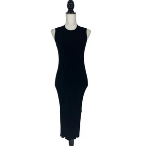 C by Bloomingdale’s 100% Cashmere Ribbed Tank Dress in Black Size XS - Picture 1 of 9