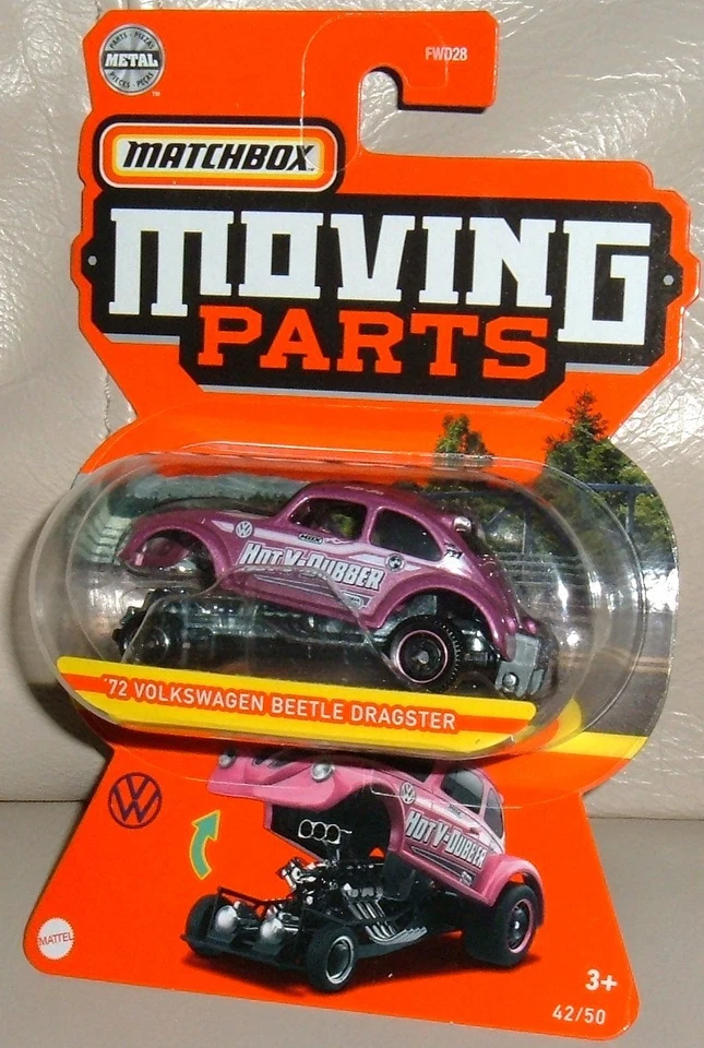 1972 年大众甲壳虫龙 1: 64 热 V 橡胶火柴盒移动零件 — 第 1/1 张图片