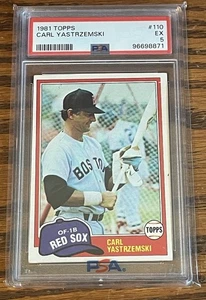 CARL YASTRZEMSKI 1981 TOPPS #110 PSA 5 BOSTON RED SOX - Picture 1 of 2
