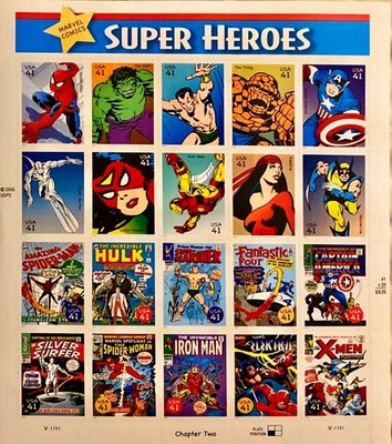 Estampillas de superhéroes de Marvel Comics capítulo 2 2006 Foto 1 de 2