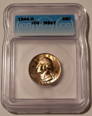 1944 D Washington Quarter MS67 ICG Toning - Image 1 of 4
