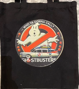 Ghostbusters Who Ya Gonna Call Reusable Black Canvas Shopping Tote Bag Free Post - Picture 1 of 6
