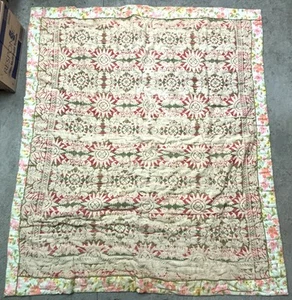 Antique 1860’s Quilt Hand Woven Hand Dyed Wool Indiana Provenance Civil War Era - Picture 1 of 12