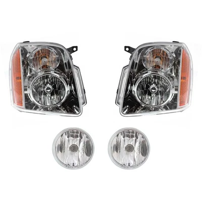 Headlight Kit For 2007-2014 GMC Yukon LH RH GMC Yukon XL 1500 Clear Lens Halogen - Image 1 of 4