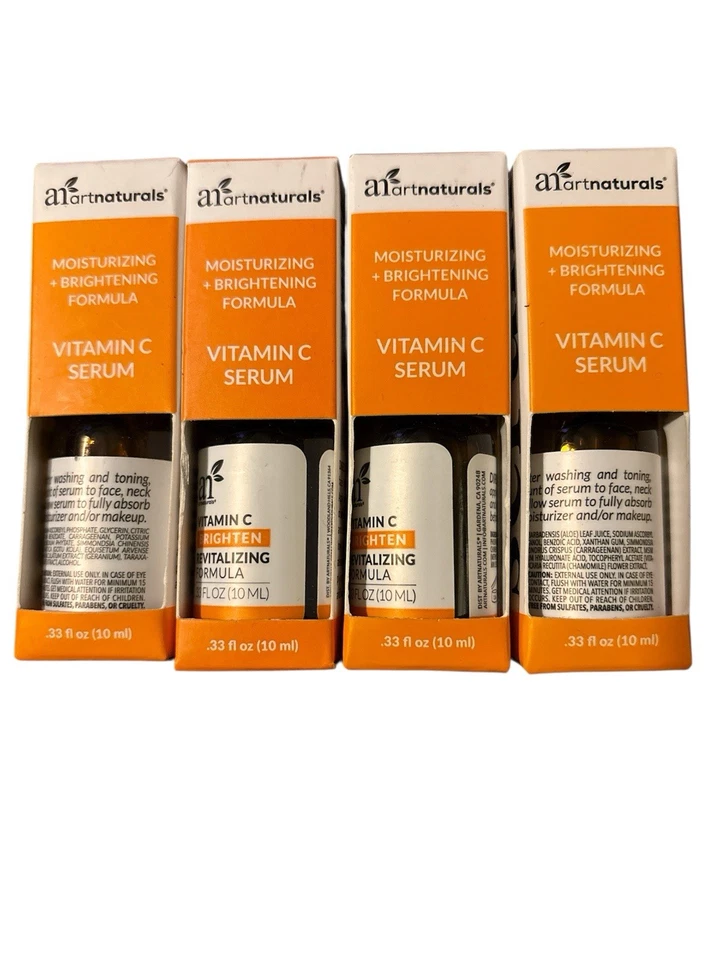 4x Art Naturals Vitamina C Suero Hidratante + Iluminador 10 ml/0,33 oz EX 7/27 Foto 1 de 1