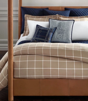 Funda nórdica Ralph Lauren moderna para ventana ecuestre - completa/reina - camel/crema Foto 1 de 4