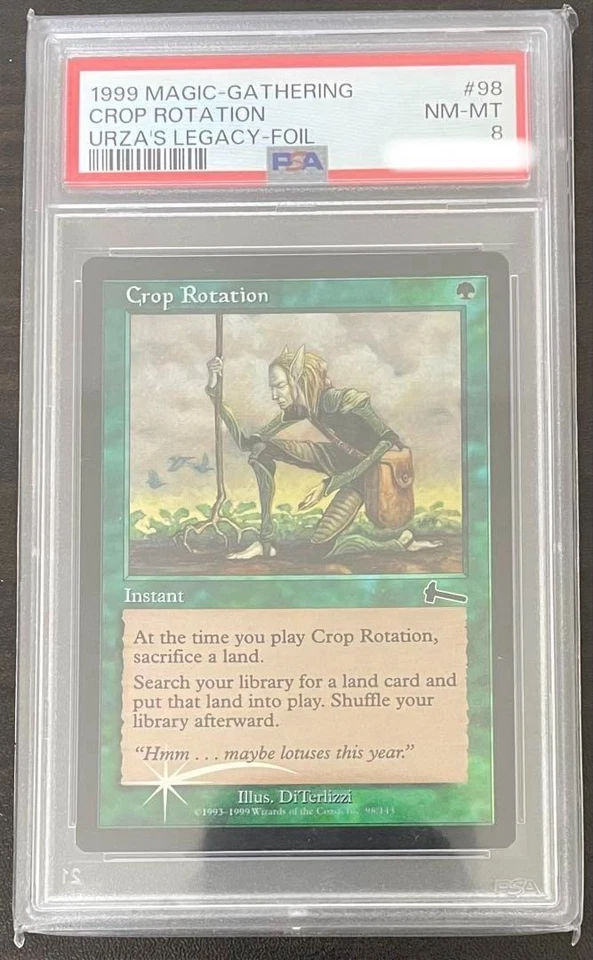 MTG Crop Rotation PSA 8 Foil English Urza’s Legacy 1999 #98 Green Instant Rare - Image 1 of 2