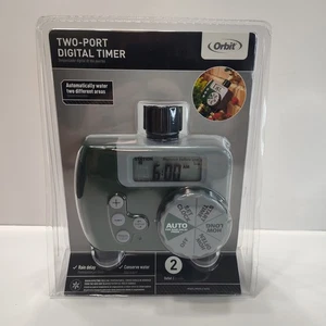 ORBIT Tubo Timer Digitale Due Porte Automatico Acqua 56503 Pioggia Ritardo Presa NUOVO - Foto 1 di 4