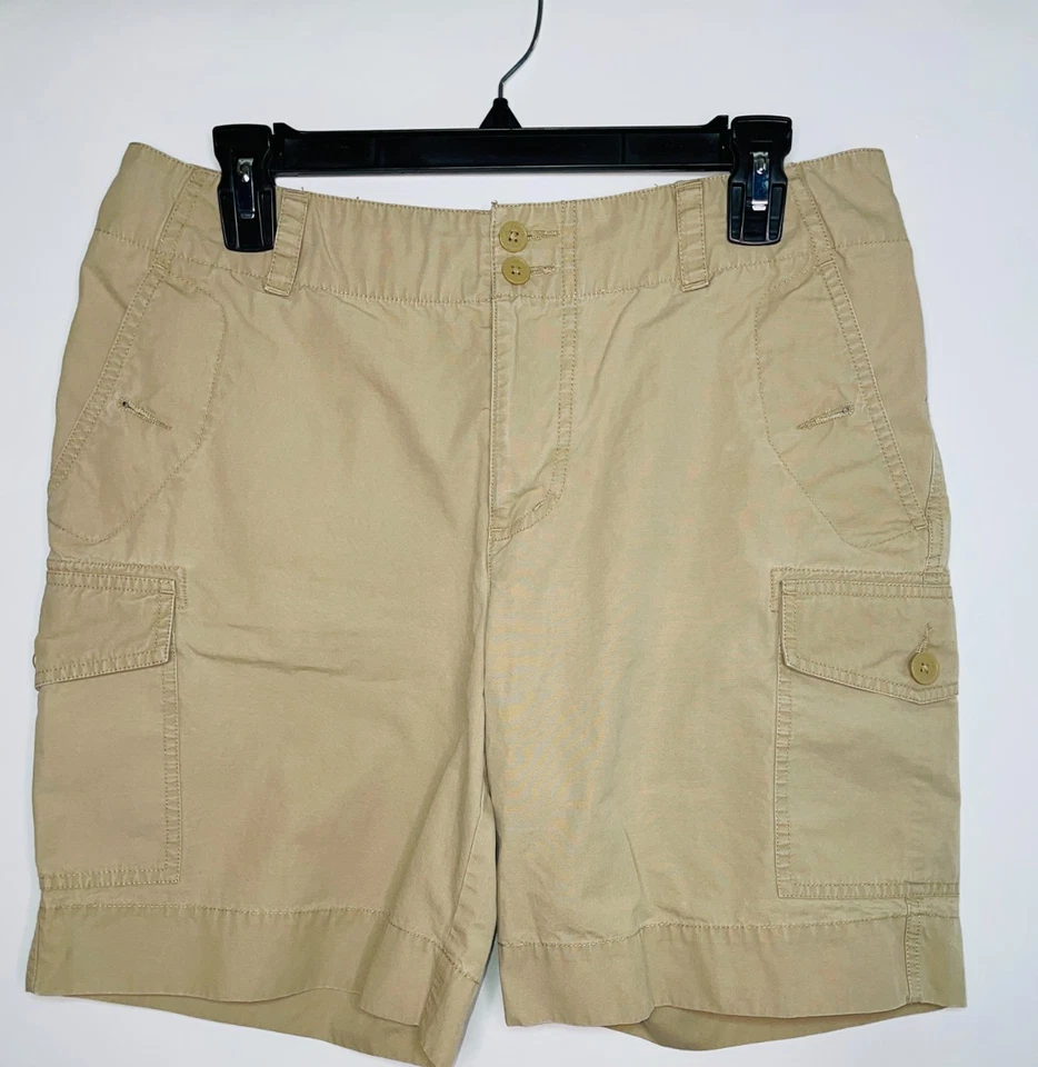 Pantalones Cortos Para Mujer American Living Caqui Talla 8 Cómodos Calce Relajado 100% Algodón Foto 1 de 4