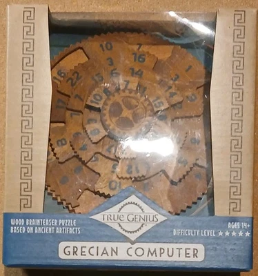True Genius Grecian Computer Brainteaser Wooden Puzzle 5 Star Difficulty Level - Image 1 of 4