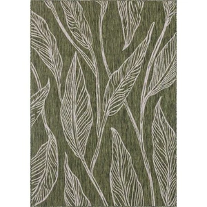 Outdoor Leaf Green 7 ft. x 10 ft. Area Rug - Picture 1 of 10