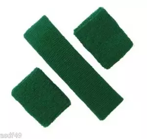 1 Set 3-Piece Sports Hair Bands HeadBand Wrist Bands Sweatbands - Picture 1 of 15